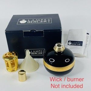 Lamp Berger Artoria Limoges France Porcelain Cobalt Blue Gold Fragrance Oil Lamp